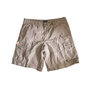 Polo Jeans Co Ralph Lauren Mens Cargo Shorts Khaki Ripstop Cotton Size 42 Tan